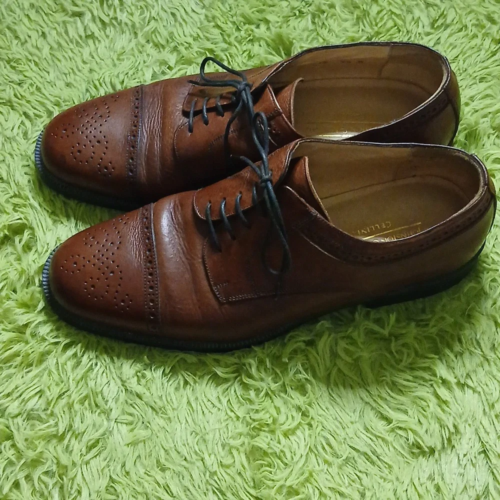 Johnston & Murphy men’s‎ brown leather oxford formal dress shoes | size 9.5